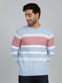 JadeBlue - Sky Blue Cotton Stripes T-Shirt