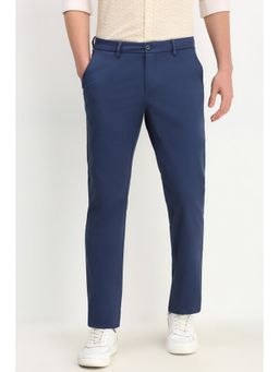 Allen Solly - Men Navy Blue Regular Fit Solid Casual Trouser