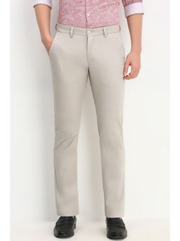 Allen Solly - Men Grey Slim Fit Textured Casual Trouser
