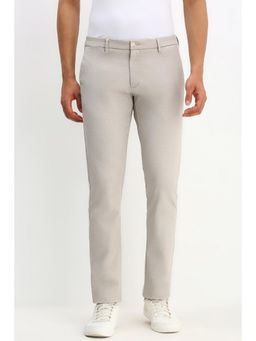 Allen Solly - Men Grey Slim Fit Textured Casual Trouser