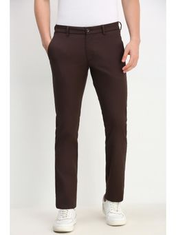 Allen Solly - Men Brown Slim Fit Solid Casual Trouser