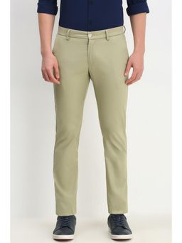 Allen Solly - Men Olive Slim Fit Solid Casual Trouser