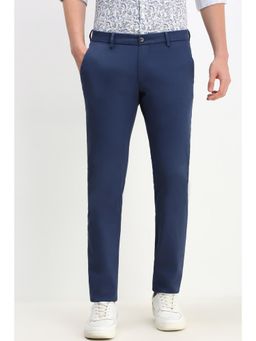 Allen Solly - Men Navy Blue Slim Fit Solid Casual Trouser
