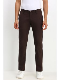 Allen Solly - Men Brown Slim Fit Solid Casual Trouser