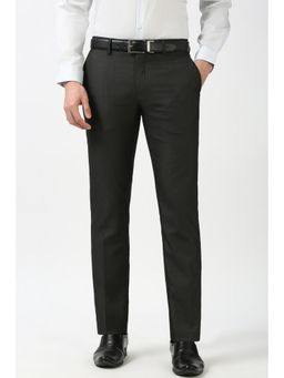 Peter England - Men Black Slim Fit Straight Trouser