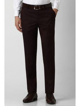 Van Heusen - Men Brown Solid Slim Fit Trouser