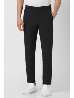 Van Heusen - Men Black Solid Slim Fit Trouser