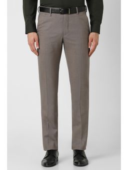 Van Heusen - Men Grey Solid Slim Fit Trouser