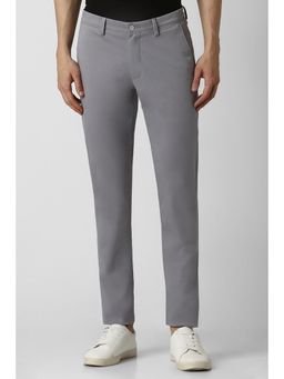 Van Heusen - Men Grey Solid Slim Fit Straight Trouser