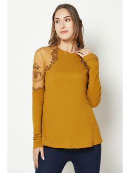 HOUSE OF S - Power Mustard Wine Embroidered Top
