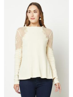 HOUSE OF S - Power Ivory Wine Embroidered Top