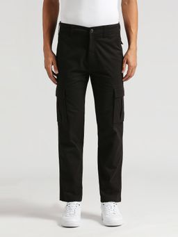 Pepe Jeans - Black Mid Waist Madrid Fit Cargo Pant