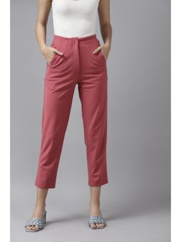 KASSUALLY - Women Polyester Solid Pink Pant