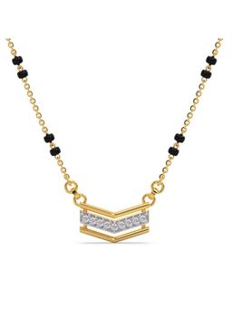 Candere by Kalyan Jewellers - 14K Yellow Gold BIS Hallmark Diamond Indra Mangalsutra Pendant with chain for women (2.3)