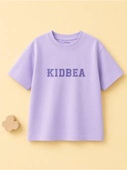 Kidbea - Unisex Lavender Typography Cotton T-Shirt