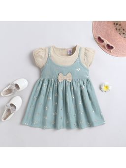 mama & bebe - Girls Green Printed Cotton Dress