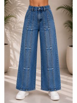Aarika - Girls Navy Blue Solid/Plain Denim Jeans
