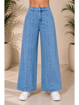 Aarika - Girls Navy Blue Solid/Plain Denim Jeans