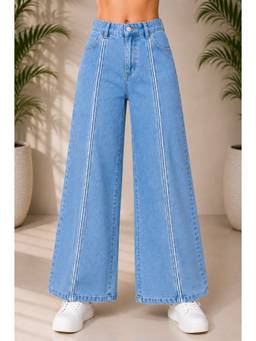 Aarika - Girls Blue Solid/Plain Denim Jeans