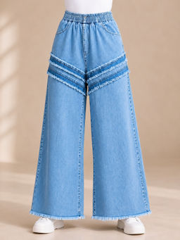 Aarika - Girls Blue Solid/Plain Denim Jeans