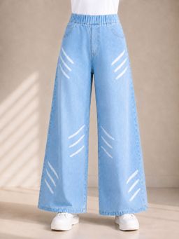 Aarika - Girls Blue Solid/Plain Denim Jeans