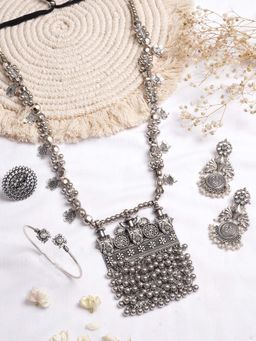Teejh - by Joker and Witch Rekha Silver Oxidised Jewelry Set