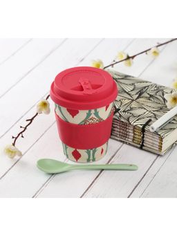 India Circus by Krsnaa Mehta - Beige Lattice Blooms Bamboo Frankie Mug