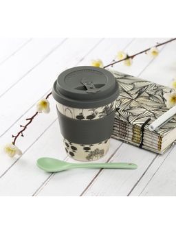 India Circus by Krsnaa Mehta - White Monochrome Palatial Courtyard Bamboo Frankie Mug
