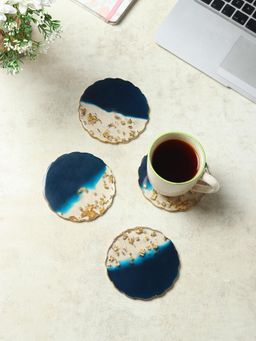 De Maison Decor - Blue Golden Waves Coasters (Pack Of 4)