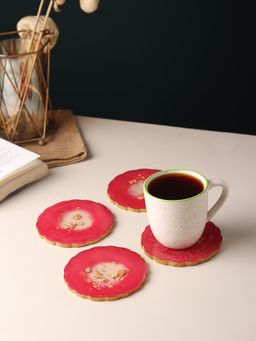 De Maison Decor - Pink Quartz Glow Coasters (Pack Of 4)