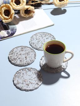 De Maison Decor - Clear Petal Coasters (Pack Of 4)