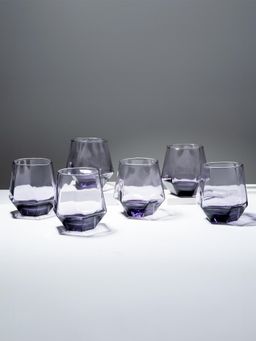 The Golden Theory - Purple Modern Geometric Glasses (Pack Of 6)