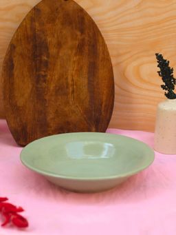 WEAVING HOMES - Sage Green Pasta Plate