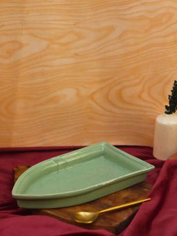 WEAVING HOMES - Sage Green Boat Platter