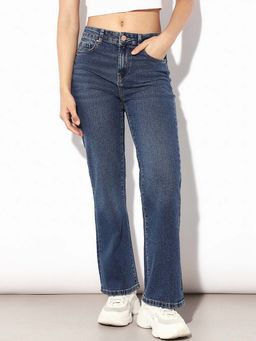 ONLY - Blue Solid Straight Fit Jeans