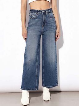 ONLY - Blue Embellished Wide Fit Jeans