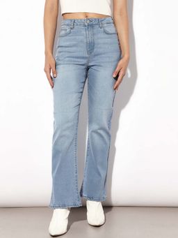 ONLY - Blue Solid Boot Cut Fit Jeans