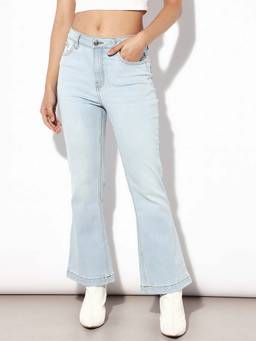 ONLY - Blue Solid Boot Cut Fit Jeans