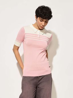ONLY - Pink Stripes Regular Fit Top