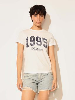 ONLY - White Printed Regular Fit T-Shirt