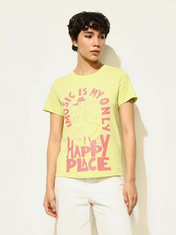ONLY - Green Printed Regular Fit T-Shirt