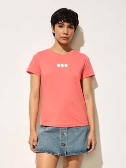 ONLY - Coral Printed Regular Fit T-Shirt