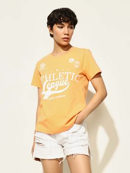 ONLY - Orange Printed Regular Fit T-Shirt