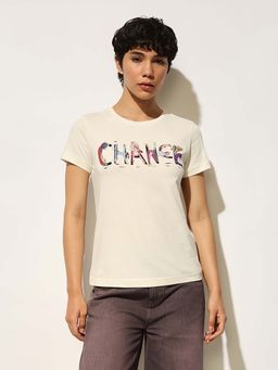 ONLY - White Printed Regular Fit T-Shirt