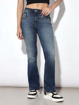 ONLY - Blue Solid Straight Fit Jeans