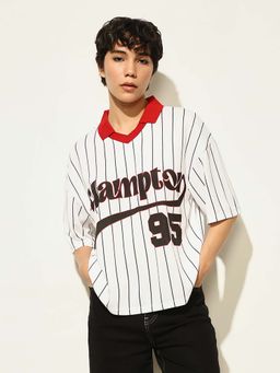 ONLY - White Stripes Oversized Fit Top