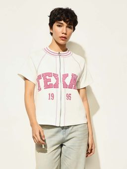 ONLY - White Printed Regular Fit T-Shirt