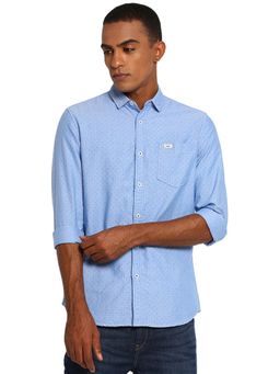 Lee - Men Blue Printed Slim Fit Shirt