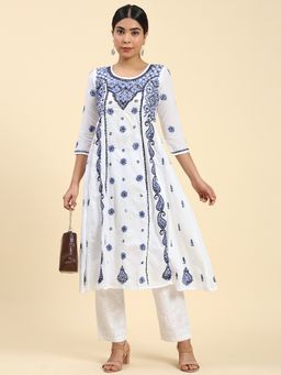 HOUSE OF KARI - Samma Chikankari Long Kurta Cotton for Women