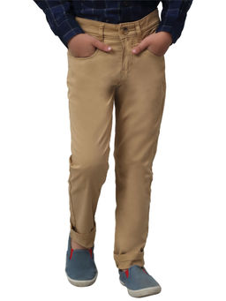 Cantabil - Boys Self-Design Beige Casual Trouser